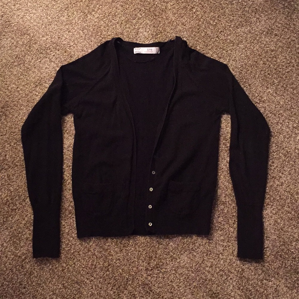 Black long sleeved cardigan